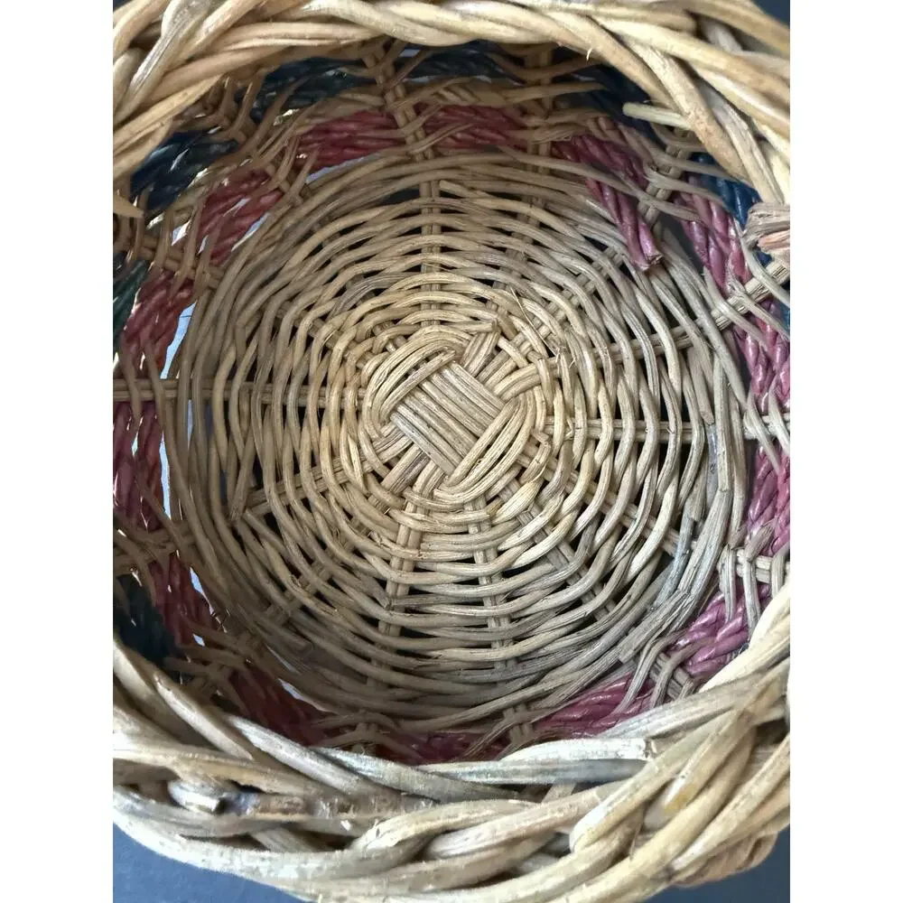 Vintage Garden Trug Handle Basket Rustic Twig Wood Farmhouse Gathering Cottage